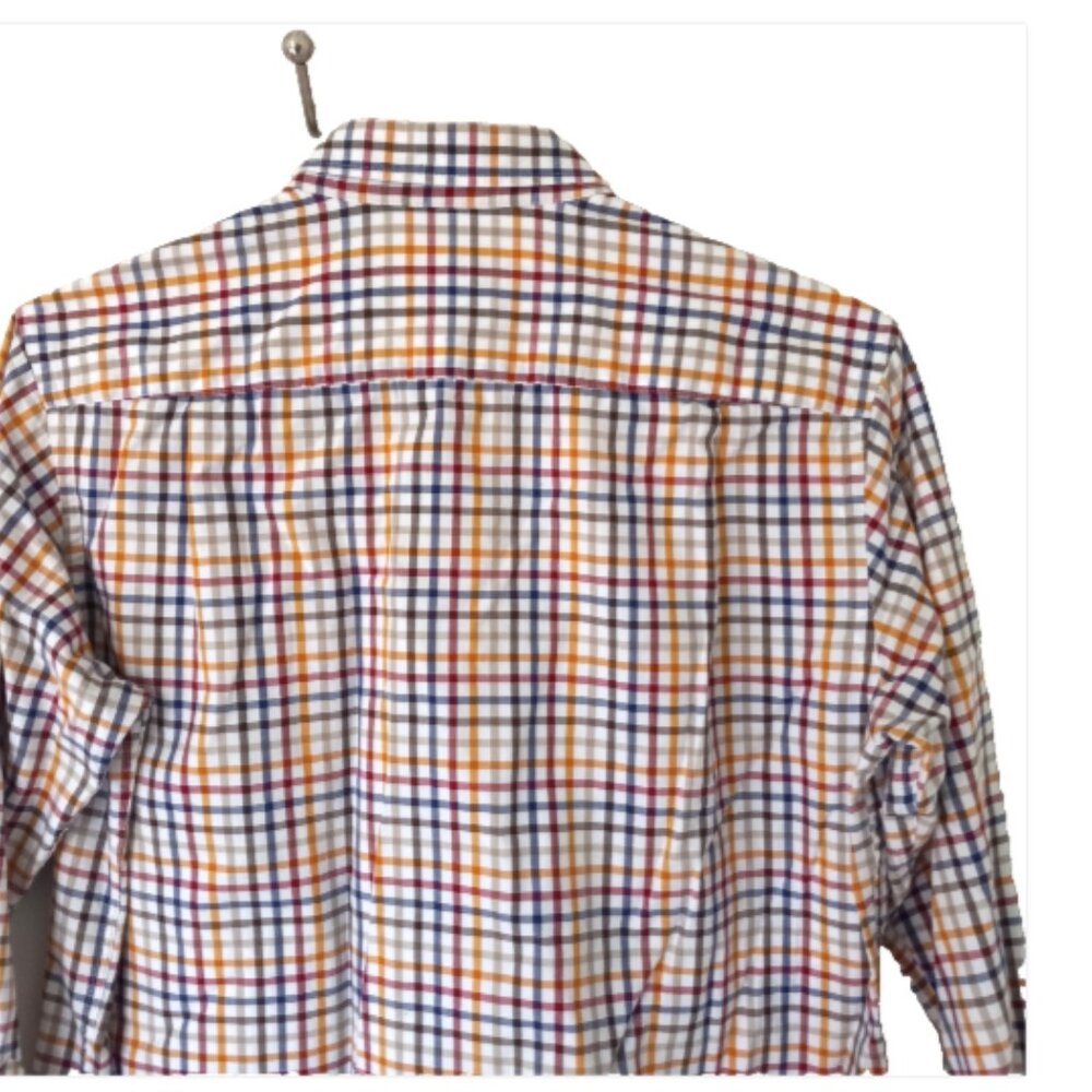 Jimmy Au Beverly Hills Men’s Medium Short Check Shirt Flip Cuff Button Down EUC - Picture 7 of 13